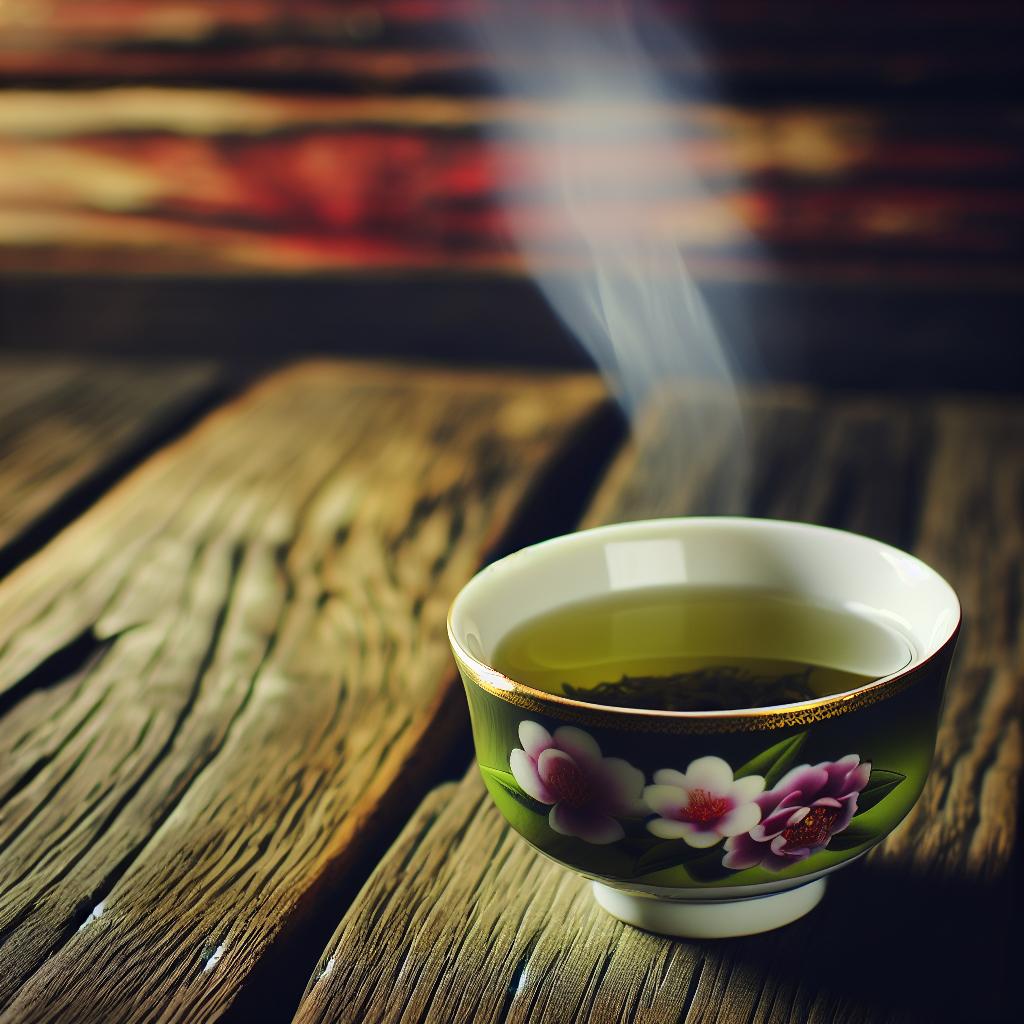 jasmine green tea steaming hot